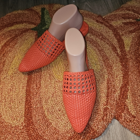 BIRDIES The Swan Super Cute Tangerine Mules 9.5 NICE - Picture 1 of 4